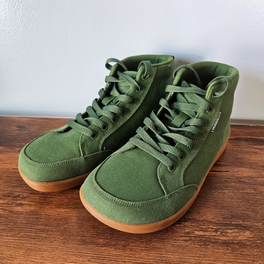 Hobibear Maple Barefoot Wide Toe Mid Top Canvas Sneakers Olive Green EU 40/8/9